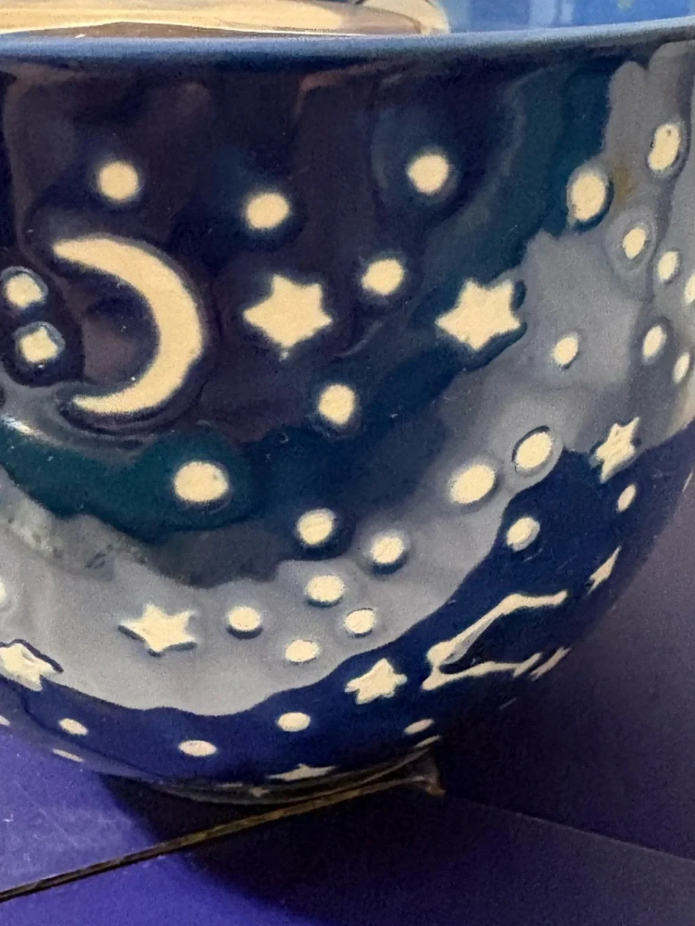 Earthbound Trading Co Starry Moon Constellation Blue Noodle Bowl Wood Chopsticks